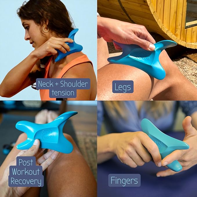 The Wave Tool Ultimate Soft Tissue Release Tool for Massage, Myofascial Release, Muscle Scraping, Generation 1 (Caribbean Blue)