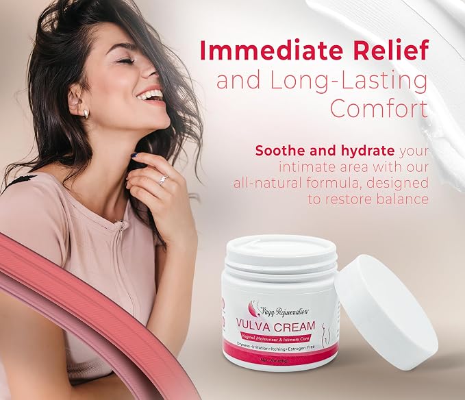 Vagy Rejuvenation Vulva Cream – Hydrating Vulva Moisture Cream for Women – Soothes Vaginal Itch, Alleviates Vaginal Dryness – Natural Vagina Moisturizer with Sea Buckthorn & Hyaluronic Acid