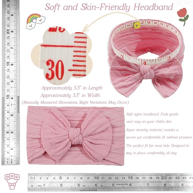 CÉLLOT Super Stretchy Soft Knot Headbands with Hair Bows Head Wrap Hair Accessories For Newborn Baby Girls Infant Toddlers Kids