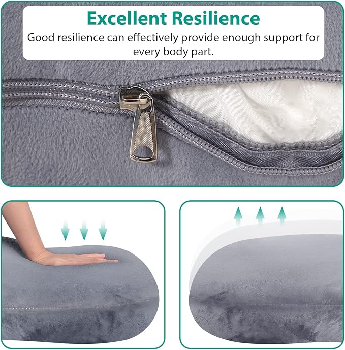 BATTOP Pregnancy Pillows for Sleeping,Pregnancy Must Haves Maternity Body Pillow with Cooling Washable Cover,New Mom Gifts for Women,Support for Back,Hips,Legs,Belly for Pregnant Women(Dark Grey)