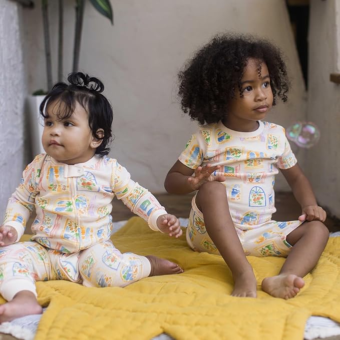 Burt's Bees Baby Unisex Pajamas, Short Sleeve Tee and Shorts 2-Piece PJ Set, 100% Organic Cotton