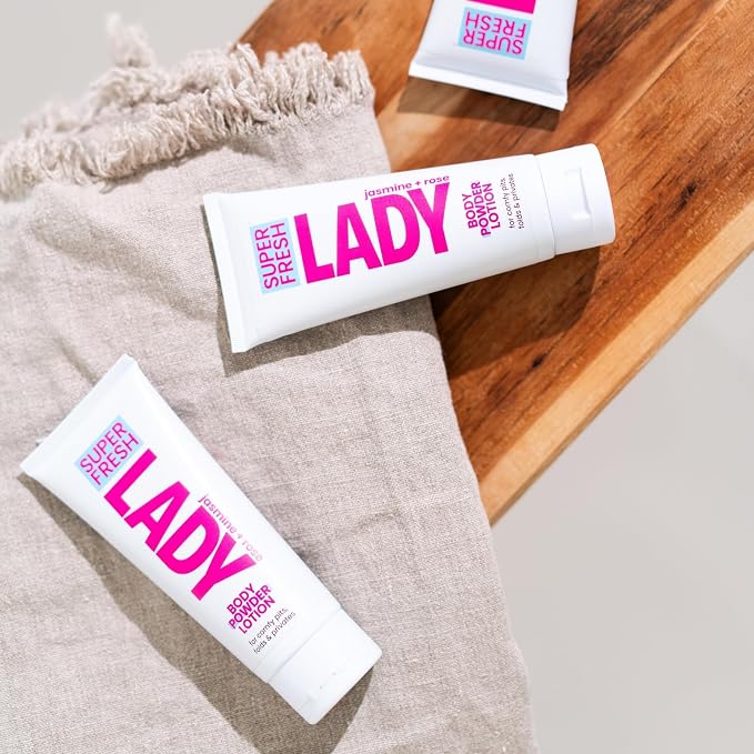 Body Powder Lotion and Deodorant for Women Aluminum Free Powder Cream for Privates Body and Lady Parts Jasmine Rose Scented Feminine Care for Odor and Chafing Relief 4 oz Travel Friendly Tube