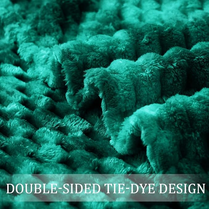 Exclusivo Mezcla 3D Fleece Twin Size Blanket for Bed, Tie-dye Teal | Extra Soft Fuzzy Plush Lightweight Bed Blankets, Cozy Fluffy Decorative Blankets for All Seasons, 60x80 Inches