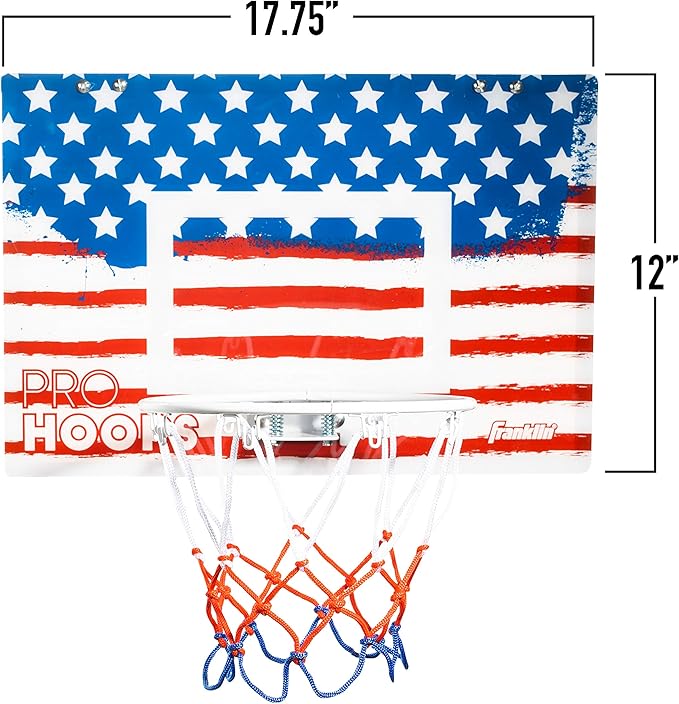 Franklin Sports Mini Basketball Hoops-Indoor Over The Door Mini Hoop+Basketball Sets-Perfect Accessory for Bedroom+Office