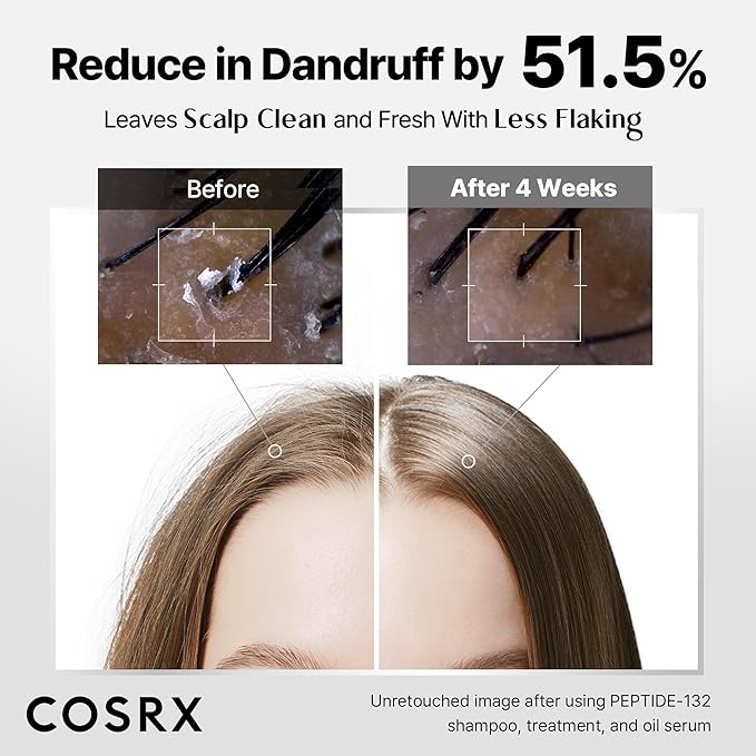 COSRX PEPTIDE 132 Hair Care Trio - Hair Bonding Shampoo, Treatment & Oil Serum, Bond Repair Treatment for Damaged, Dry Hair, Daily Scalp Treatment for Dandruff, Dry, Itchy or Flaky Scalp