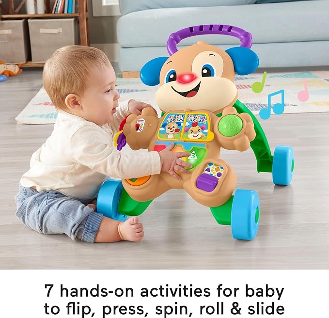 Fisher-Price Baby Toy Laugh & Learn Smart Stages Puppy Walker with Educational Music Lights & Activities for Infants Ages 6+ Months