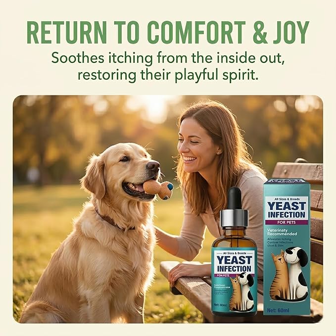 Yeast Infection Treatment for Dogs, Natural Dog Ear & Paw Infection | Soothes Seasonal Skin Irritation, Natural for Skin and Ears Itch, Gentle Daily Dogs & Cats Care, Convenient To Use, 2 Fl Oz