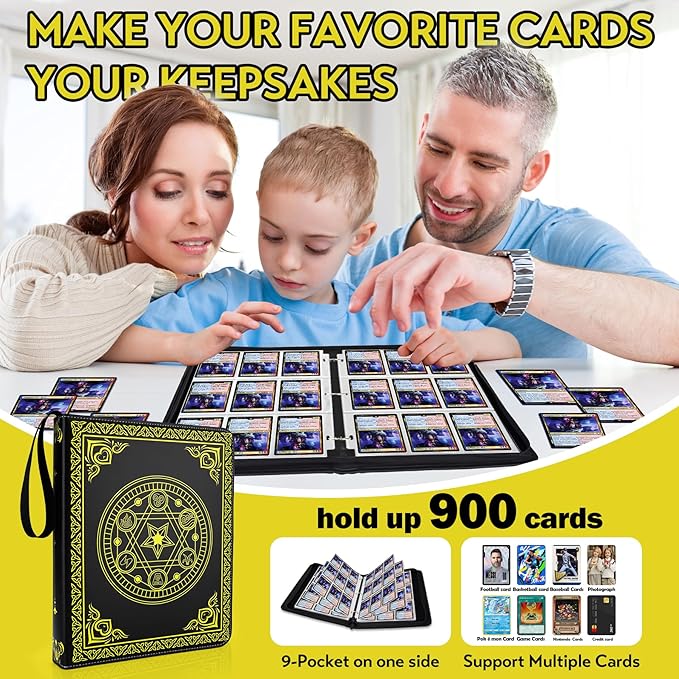 9 Pocket Card Binder for MTG/YGO/PTCG/Game Cards, Holds 900 Cards,Premium Collector Card Album for Standard Cards,Toys Gifts for Kids(MTG)