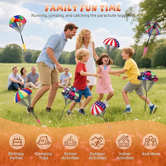 Parachute Toy for Kids, Outdoor Toys Flying Parachute Men, Inside & Outside Toys for or 3 4 5 6 7 8 9 10 11 12 Year Old, Christmas Stocking Stuffers for Kids Idea 2025 Unique Boys Party Favors