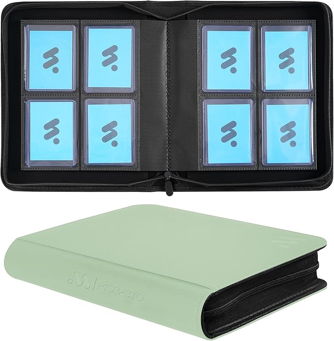 Top Loader Binder, Holds 128 Top Loaders,4 Pocket Top Loader Binders for 3" x 4" Rigid Cards,Card Album Folder for Hard Plastic Top Loaders