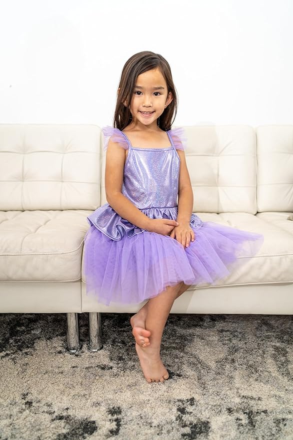 Little Adventures Lilac Tutu Princess Dress Up Costume - Machine Washable Child Pretend Play Dress with No Glitter