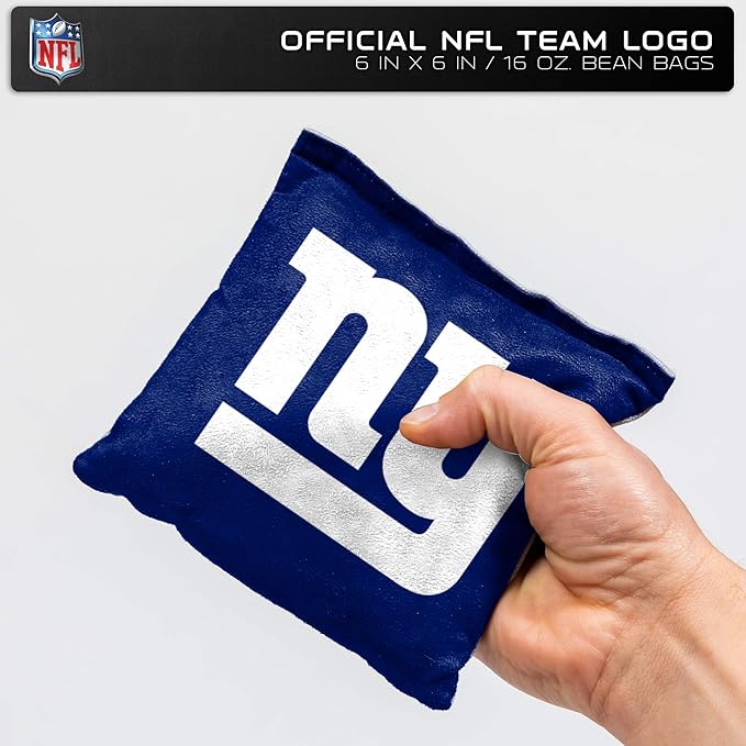 NFL Pro Football Dual Sided Bean Bags by Wild Sports, 8 Count, Premium Toss Bags for Cornhole Set - Great for Tailgates, Outdoors, Backyard