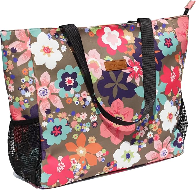 ESVAN LARGE BEACH BAG Water Resistant Lightweight 20 inch Women Oversize Tote Bag for Gym Beach Travel Pool Yoga Nurse