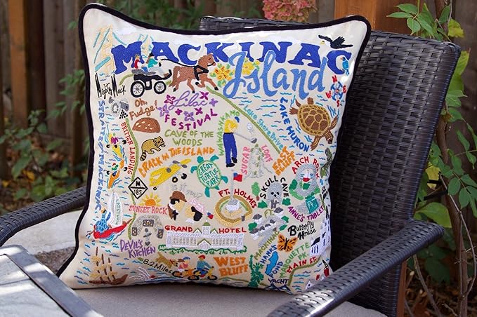 Catstudio Mackinac Island Embroidered Decorative Throw Pillow