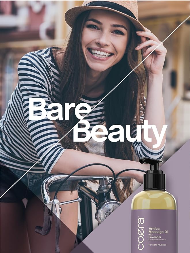 Coera Arnica Massage Oil | 8 fl oz | with Lavender, Sunflower, and Olive Oil | Great for Sore Muscles | Free of Parabens, SLS, & Fragrances