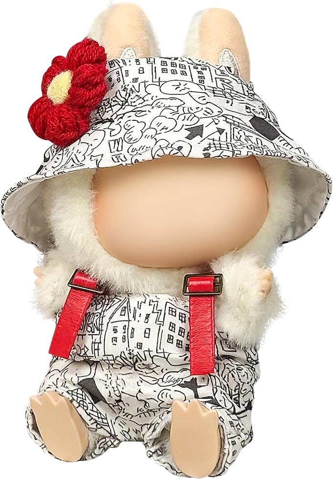 Clothes Fit for 17CM Doll, Fashion Doll Clothes Outfit Set Cute Theme Designer Toys Dress Accessories for Collector Fans Display (Graffiti Hat)