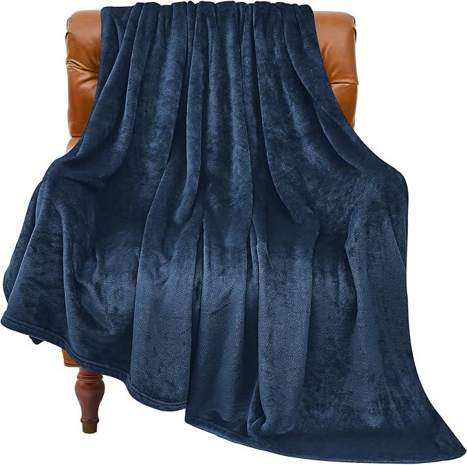BEDELITE Fleece Blanket Soft Plush Twin Size Blanket Navy 60"x80" | Ultra Soft Fleece, Plush Microfiber, Lightweight Warmth, All Season Comfort, Fade Resistant, Machine Washable, Couch Sofa Bed