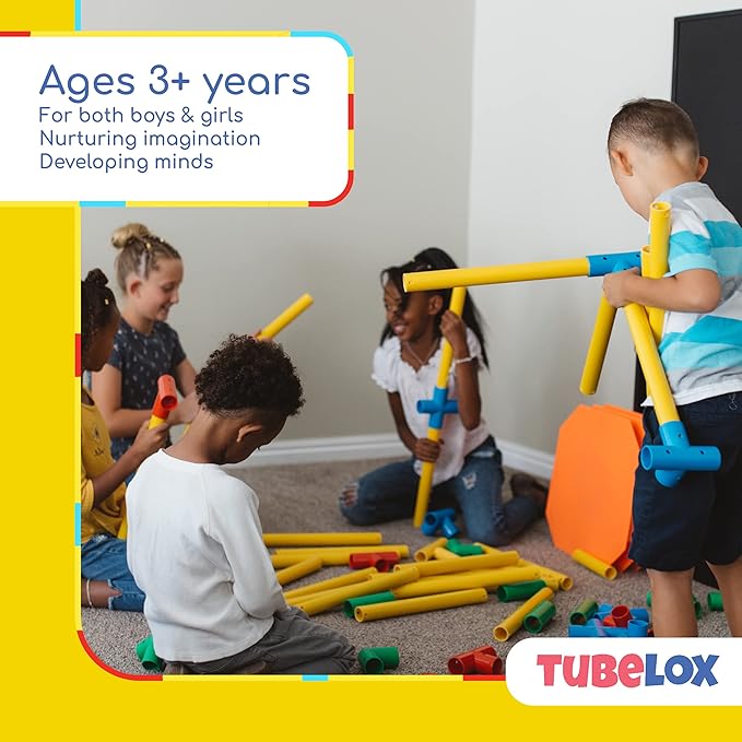 Tubelox Deluxe Building Toy Set | 220 Piece with Storage Bag - STEM Toy for Kids - Build Anything - Creative Construction Blocks - Durable Material | Fun, Creative, and Educational Play