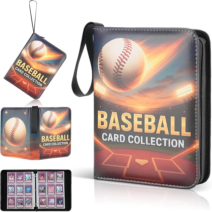 Trading Card Binder, 9-Pocket, Holds 1080 Cards, 120 Pages Side-Loading Card Album, PU Leather, Acid-Free Archival Sleeves, Durable Organizer for MTG, TCG & Sports Cards, Gift for Kids, Boys and Girls
