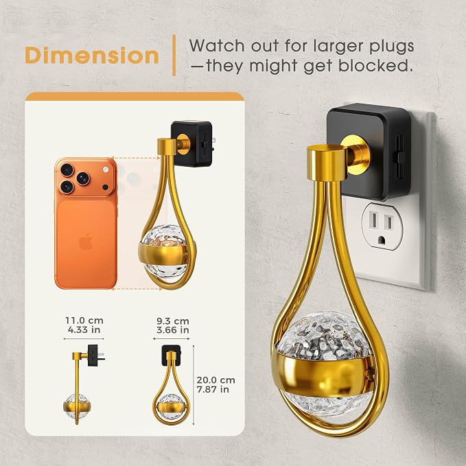 LED Night Lights Plug into Wall, 330° Rotating Night Light | Dusk to Dawn Sensor, 0-100LM Dimmable Nightlight Adjustable Brightness, 3000K Warm White for Hallway, Bedroom, Stairway