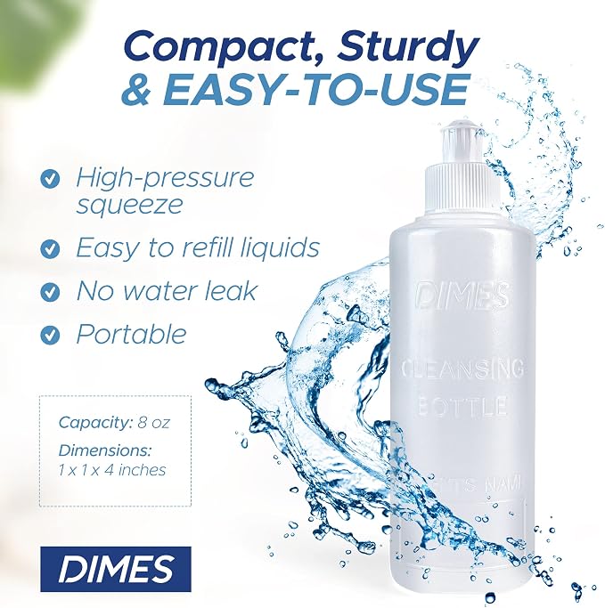 Dimes Peri Bottle for Postpartum Care [10-Pack] – 8 oz Perineal Squirt Bottle – Postpartum Essentials for New Moms – Easy to use Portable Bidet for women