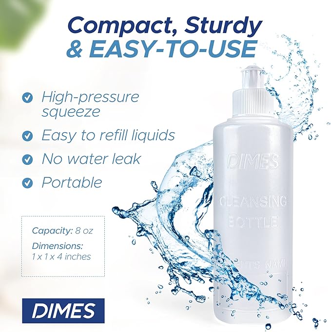 Dimes Peri Bottle Postpartum Essentials [3-Pack] – Portable Bidet Perineal Squirt Bottle – Feminine hygiene Essential