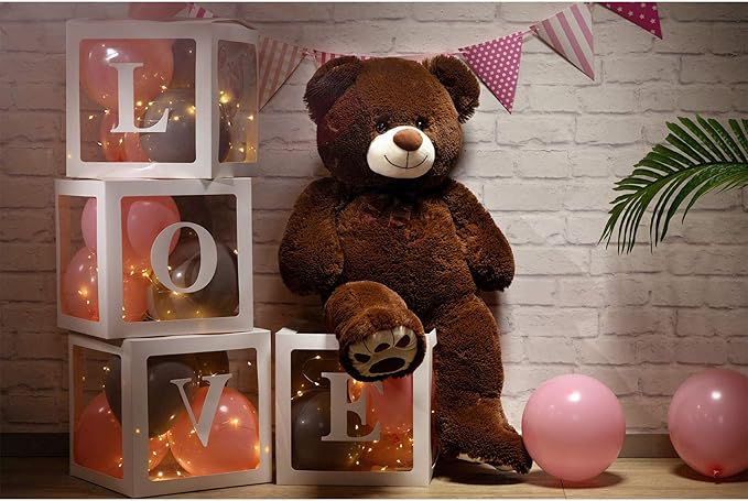 HollyHOME Teddy Bear Stuffed Animal Plush Giant Teddy Bears with Footprints Big Bear 36 inch Chocolate