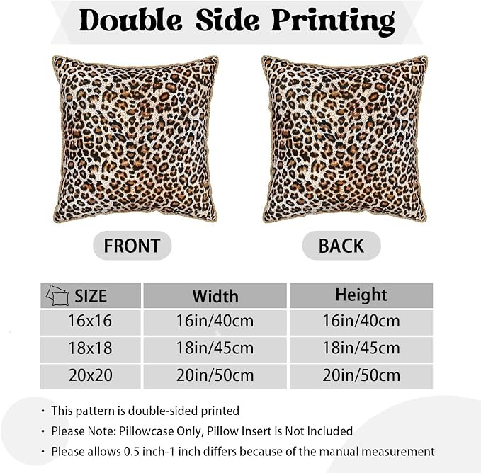 KSLIDS Leopard Print Faux Fur Soft Velvet Throw Pillow Covers Set of 2 Brown Black Cheetah Decorative Pillow Covers 20x20 Inch Animal Pillow Case for Sofa Couch Bedroom Farmhouse Home Decor