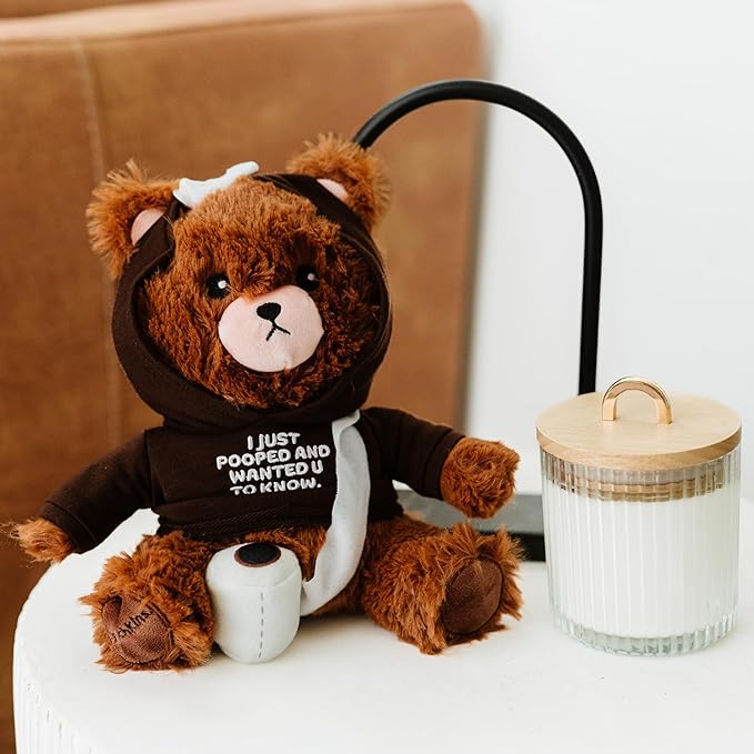 Teddy Bear Plushie - I Just Pooped and Wanted U to Know Sassy Stuffed Bear, Cute Teddy Bear Toy for Gifting
