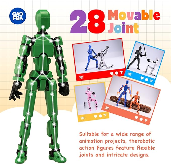 【Assembly Required】【Shoulder Armor Upgrade】 10pcs Lucky 13 Action Figures, Dummy Titan 13 Action Figures, Multi-Jointed Movable，with 3 Hand-Shapes, 4 Weapons (10PCS)