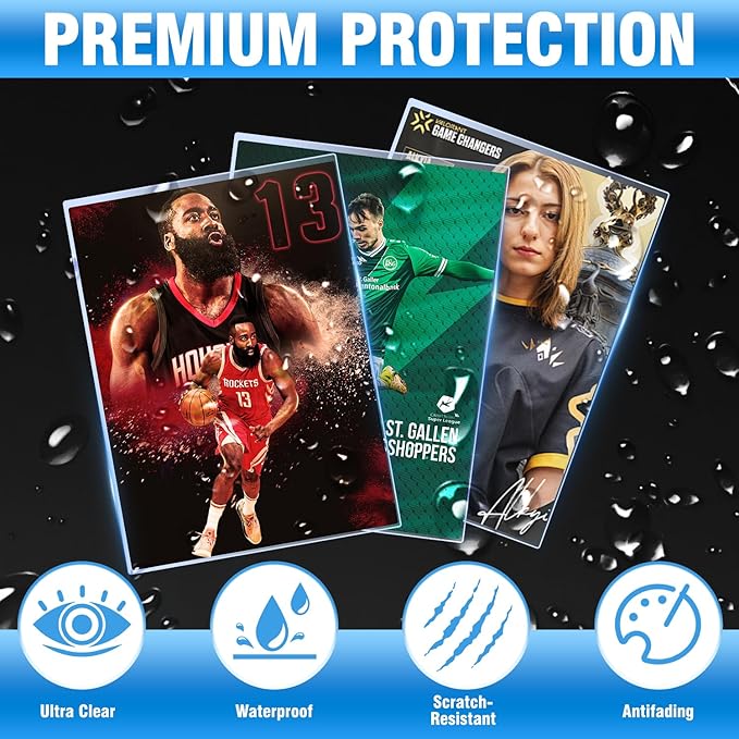 600ct Penny Sleeves, EDUDIIU Penny Sleeve for Trading Cards, Card Penny Sleeve, Soft Card Sleeves, Plastic Clear Baseball Card Protector for Sports, Football, Game, TCG, MTG Cards