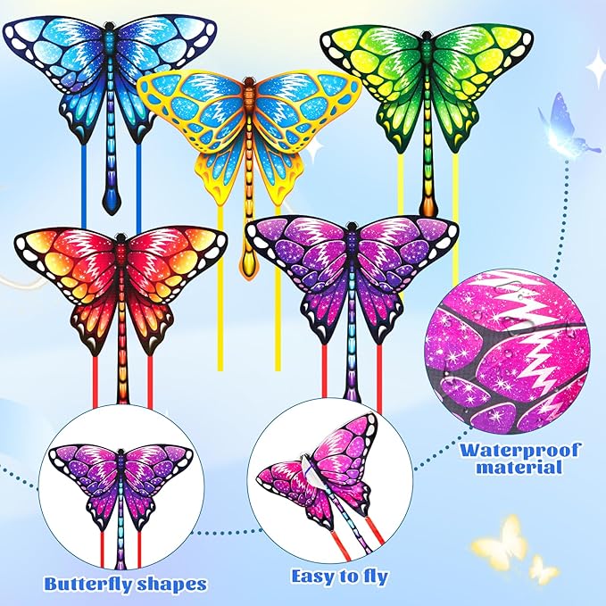 Easy to Fly Kites for Kids & Adults,Butterfly Delta Kites with String & Hand for Beach,Park,Outdoor Toys Birthday Gifts for Boys Girls Ages 4 5 6 7 8-12 Years Old