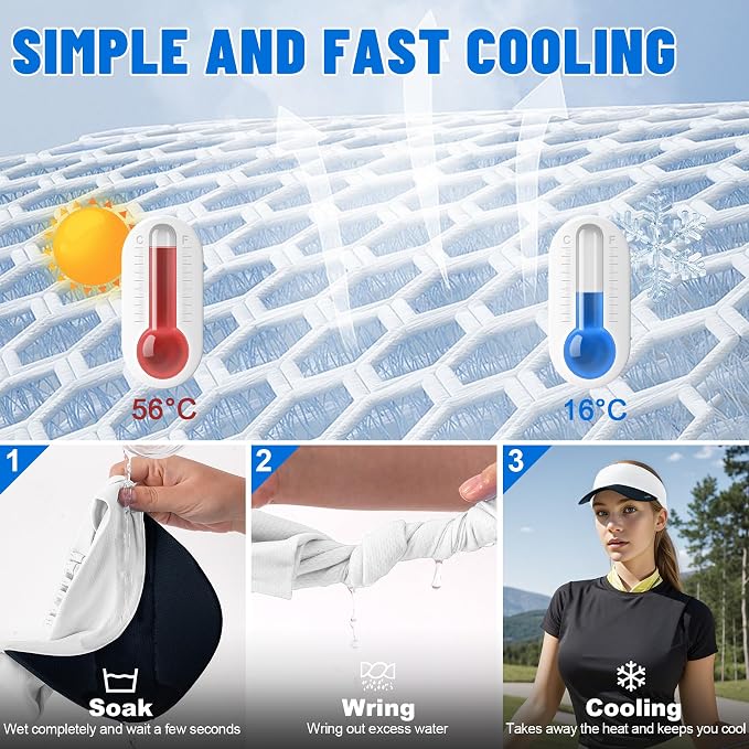 Sukeen Cooling Stretchy Sun Visor for Women Men UV Protection Cooling Hat | Lightweight quick-dry free size vizor with instant cooling, sports visor hat for golf, tennis, cycling, running, pickleball