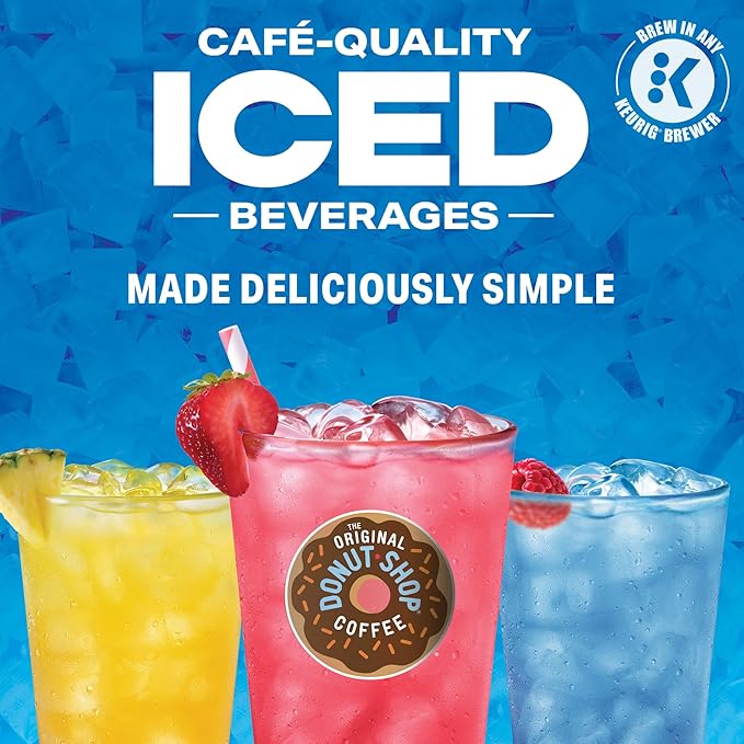 The Original Donut Shop Iced Refreshers, Berry Chill, Brew Over Ice Single Serve Keurig K-Cup Pods, 60 Count (6 Packs of 10)