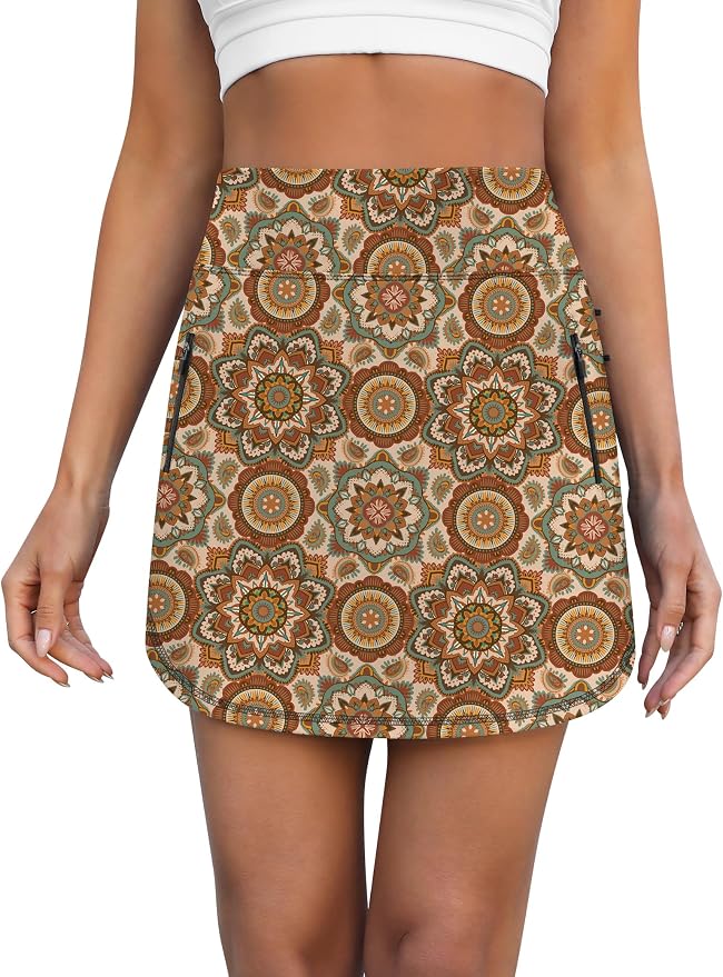 LouKeith Golf Skirts for Women Tennis Skirt with Zipper Pockets High Waisted Running Casual Athletic Skorts Built-in Shorts