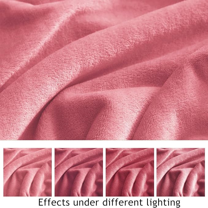 KMUSET Fleece Blanket Salmon Pink Lightweight Super Soft Cozy Fuzzy Bed Blankets Microfiber Factory Shop