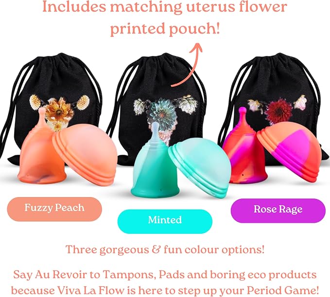 Reusable Menstrual Cup -100% Medical Grade Silicone - No Metals or Toxins - Soft & Comfortable Period Care - Leak Free - 10 Hours of Protection -Size B-Rose Rage