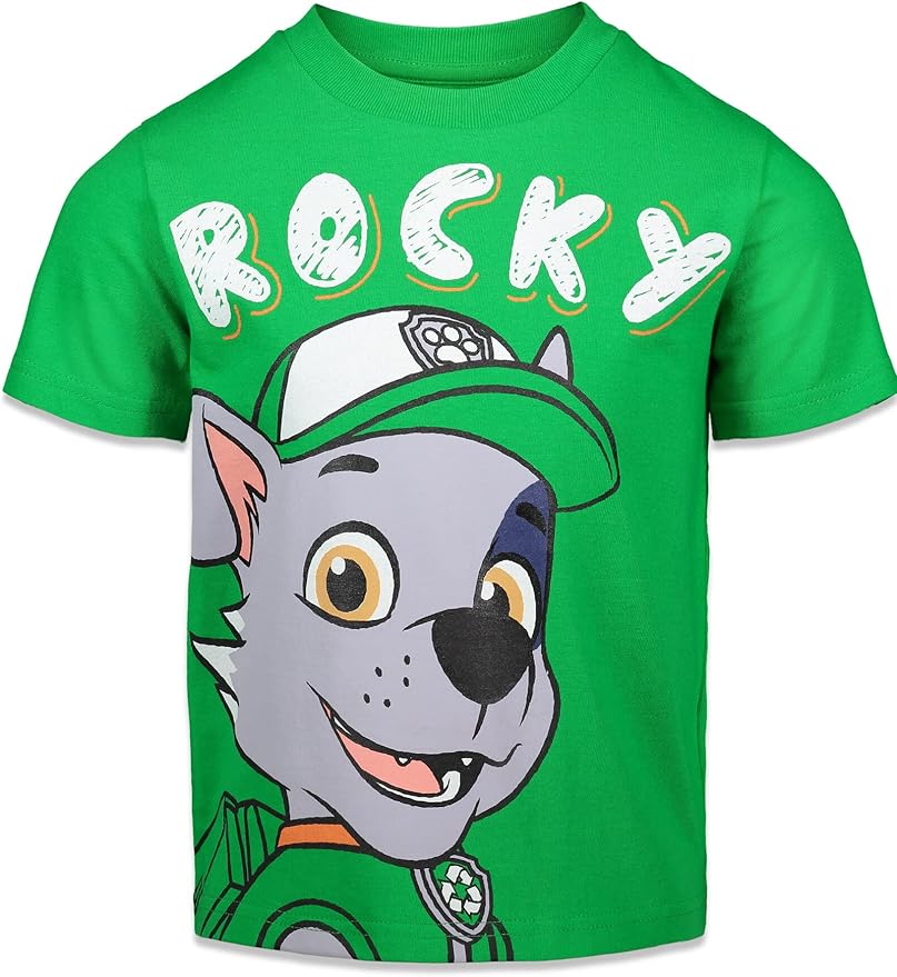 Paw Patrol Chase Marshall Rubble Rocky 4 Pack Graphic T-Shirts Toddler to Big Kid
