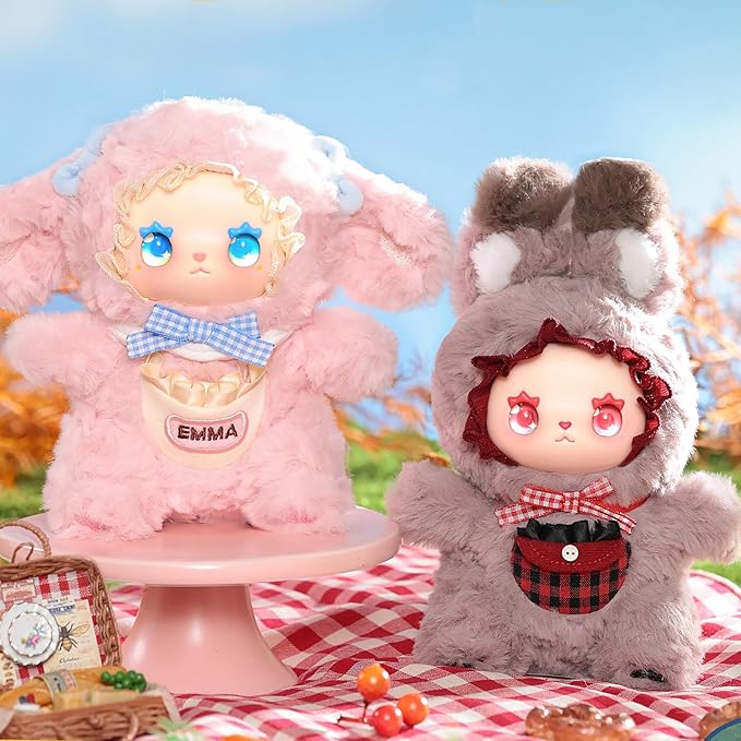 CALEMBOU Plush Doll Blind Box Figures, 6.7'' Cute Stuffed Animal Blind Plush, Kawaii 1 of 6 Possible Mystery Boxes Collectible Toys Cute Soft Plushies Birthday Gifts (Lovely Emma Pocket Zoo Series)