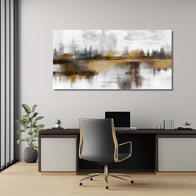 Belmrxne Large Abstract Wall Decor Brown and Grey Wall Art for Living Room Aesthetic Canvas Painting Modern Wall Prints Minimalist Home Decor Artwork 29x58 Inches