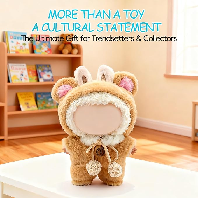 17cm Doll Clothes, Bear Outfits for Clothes Set, Premium Fashion Dolls Keychain Accessories, Faking Animal Style Outfit Jumpsuit (Bear)
