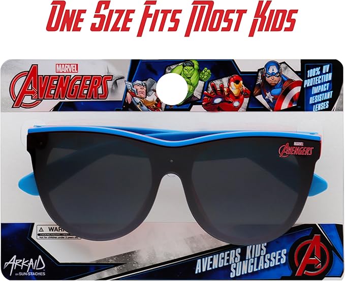 ARKAID Marvel Kids Sunglasses | Iron Man & Captain America Dress-Up Accessories | UV400 | One Size Fits Most Kids