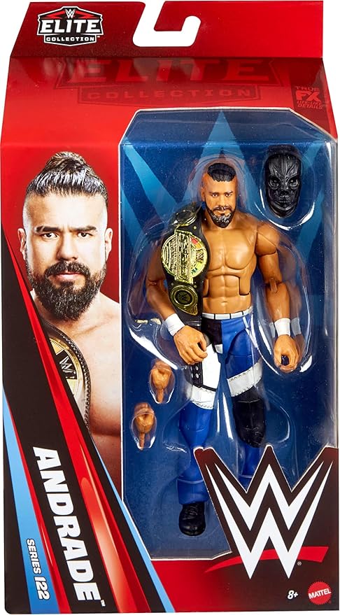 Mattel WWE Elite Action Figure & Accessories, Series #122 Set, 6-inch Collectible Andrade with 25 Articulation Points & Swappable Hands