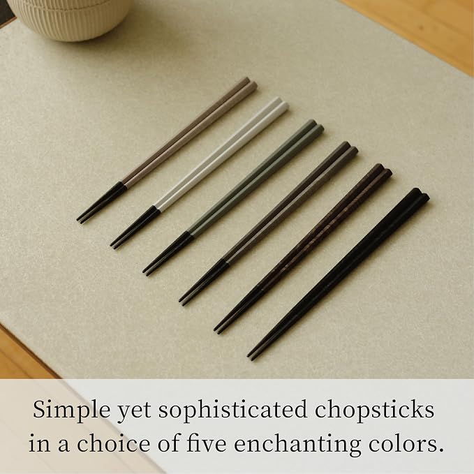 皿 ARAS Chopsticks reusable Pinkgray 9.1 inches, made in Japan, Dishwasher-safe, Durable, Pentagon, Simple