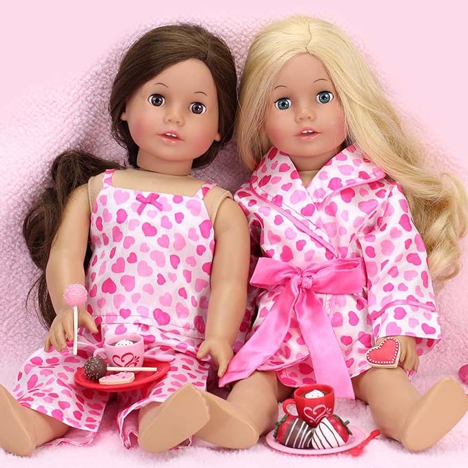 18 Inch Warm Your Heart Doll Accessories Food Set Perfect for the American Baking Girl. Includes Hot Cocoa, Cake Pops, Cookies and More Mini Doll Food by Sophia's, 12 piece set