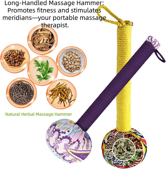 Body Massage Hammer, Manual Back Massager Tool for Body Relief | This Mugwort Massage Hammer Eases Back, Neck & Shoulder Muscle Tension, Perfect for Daily Relaxation at Home and Office
