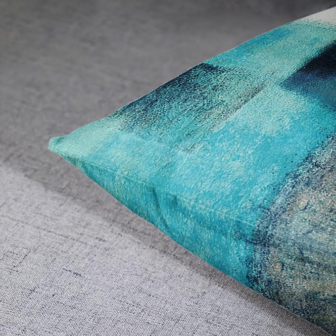 Emvency Throw Pillow Covers Set of 2, 26 x 26 Inch, Abstract Modern Teal | Turquoise Painting Outdoor Decorative Square Pillow Cases Couch Cushion Case for Couch Bed Sofa Living Room Home Decor