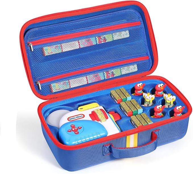 Hard Travel Case Compatible with Little Tikes for Story Dream Machine Books Starter Set, Protective Storage Case Container for Storytime Audio Play Real for Littles Character Collection (Blue, Large)