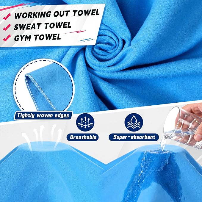 Mixweer 4 Pack Gym Microfiber Bath Towels 63"x32" Extra Large Shower Towel Lightweight Oversized Fast Drying Bathtowel for Gym Sports Travel Camping(Light Gray, Rose Pink, Green, Blue)