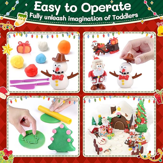PLAY Color Dough Set for Kids - Clay Set for Kids Ages 4-8 Educational Toys for Girls Safe & Non-Toxic